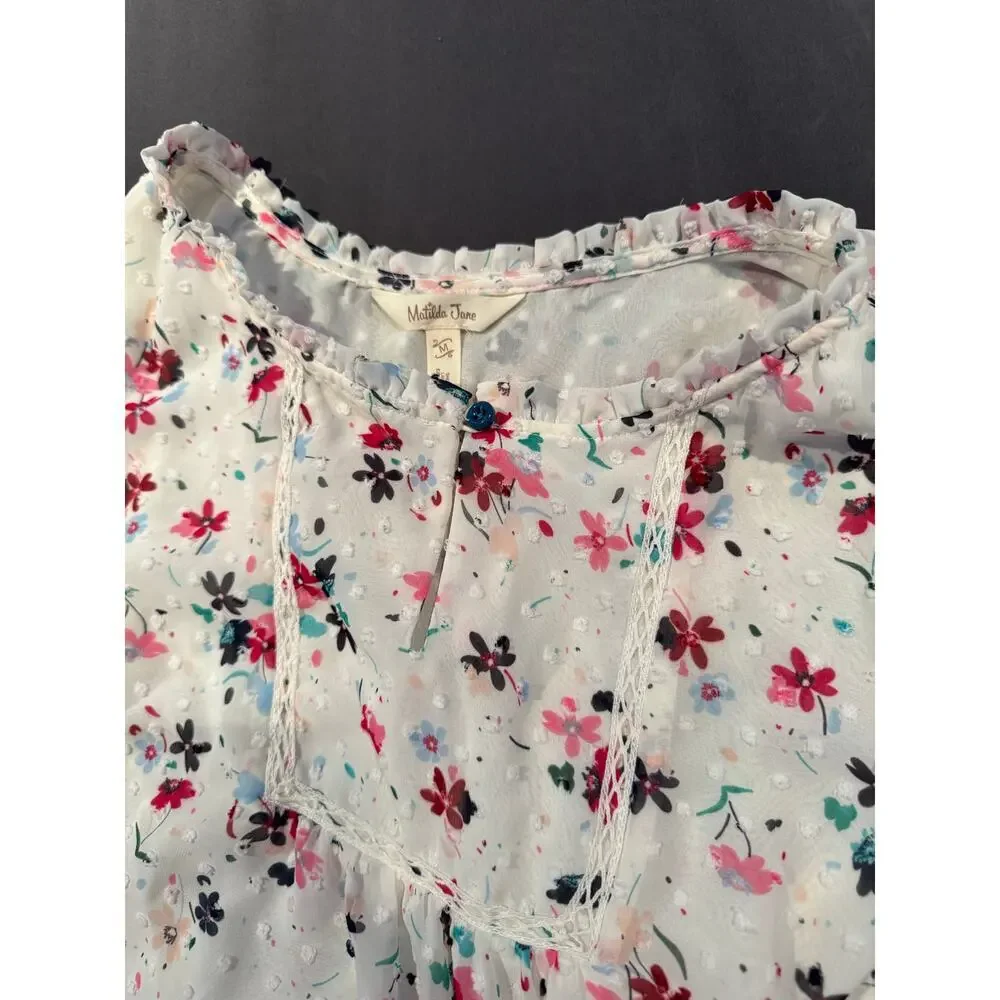 Matilda Jane Women’s Wonderment What’s Up Buttercup Blouse Medium Floral Dainty - Picture 5 of 6